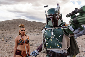 It is a period of instability in the galaxy. Rebel war hero Princess Lay has been captured by intergalactic bounty hunter Boba Fuck, who, seeking to parlay his valuable captive into galaxy-wide immunity, has brought the princess to the remote desert plane